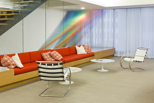 plexus c8 + site specific installation at gensler houston + gütermann thread, wood and hooks + 7? x 10? x 9? + 2013